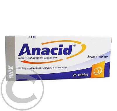 ANACID TABLETY S UHLIČITANEM VÁPENATÝM  25 Žvýkací tablety