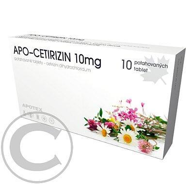APO-CETIRIZIN 10 MG  10X10MG Potahované tablety, APO-CETIRIZIN, 10, MG, 10X10MG, Potahované, tablety