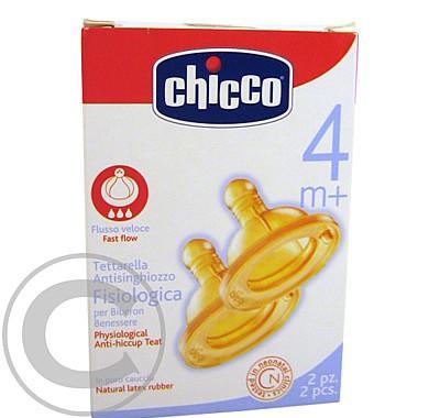 Chicco F Dudlík kaučuk 4   3 dírky 2 ks / bal 71402