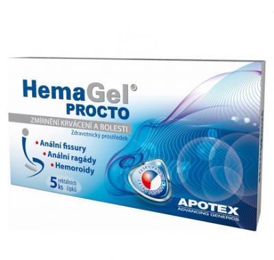 HemaGel PROCTO čípky 5ks, HemaGel, PROCTO, čípky, 5ks