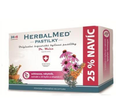 HERBALMED Dr.Weiss pastilky Echinacea, rakytník, vitamín C 24 6 pastilek