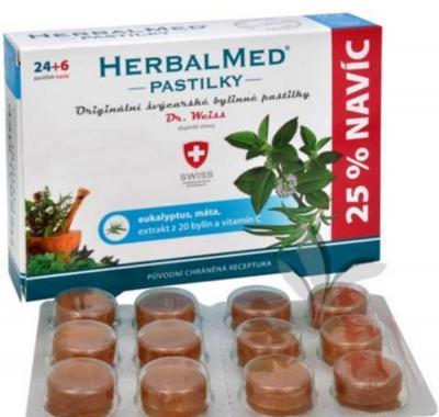 HERBALMED Dr.Weiss pastilky Eukalypt, máta, vitamín C 24 6 pastilek