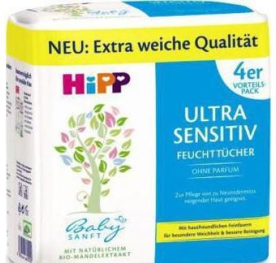 HiPP Baby SANFT Čistící vlhčené ubrousky Ultra Sensitiv 4 x 52 kusů