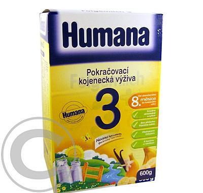 Humana 3 pokroková výživa od dok. 8.měsíce s prebiotami 600 g vanilka