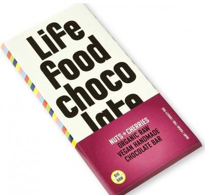 LIFEFOOD Chocolate BIO s kousky ořechů a třešní 70 g