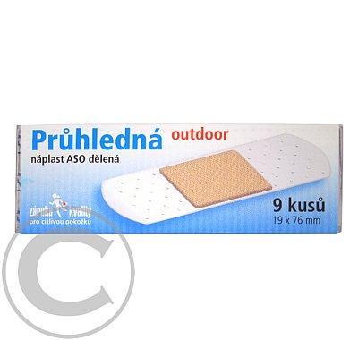 Náplast ASO Průhledná 19x76mm Outdoor PLS 9ks