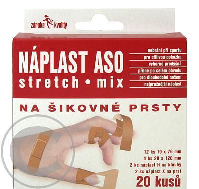 Náplast ASO Stretch na šikovné prsty KRB MIX 20ks