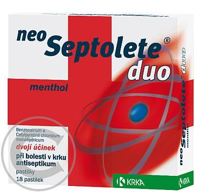 NEOSEPTOLETE DUO MENTHOL 18 Pastilky rozpustné v ústech