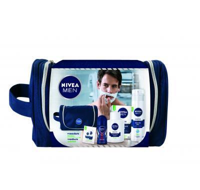 NIVEA Vánoční pánská kazeta - taška Sensitive (balzám   gel na holení   roll-on)