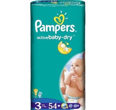 Pampers plenky Active Baby Dry Midi 4 - 9 kg 54 kusů