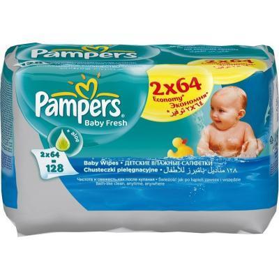 Pampers Vlhčené ubrousky Baby Fresh 2 x 64 kusů