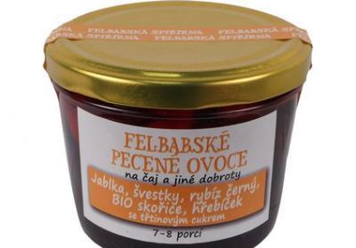 Pečené ovoce jablka, švestky, rybíz černý, bio skořice, hřeb., citron s třtinovým cukrem