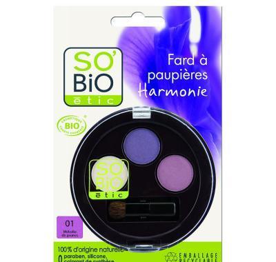 SO´BIO Oční stíny harmonie 01 švestka