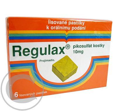 REGULAX PIKOSULFÁT KOSTKY 10 MG  6X10 MG Pastilky rozp. v ústech