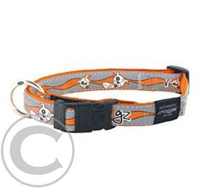 Rogz obojek Reflective XXL 50-80/4cm šedá/oranžová 1ks