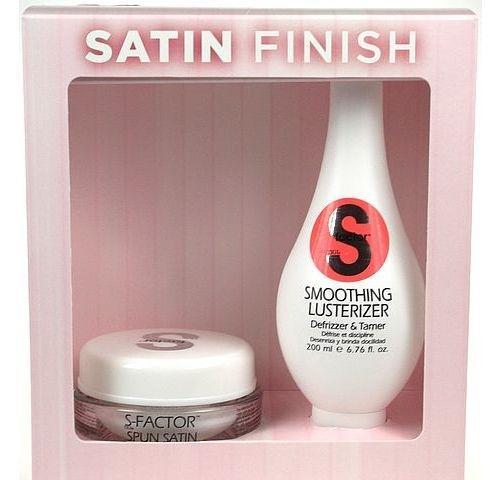 Tigi S Factor Satin Finish  275ml 75g Spun Satin   200ml Smoothing Lusterizer Set na zkrocení vlasů