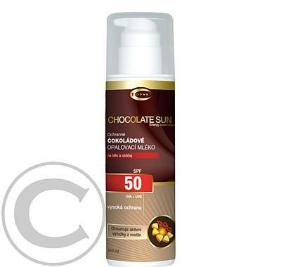 TOPVET Ochranné čokoládové opalovací mléko SPF50 200ml