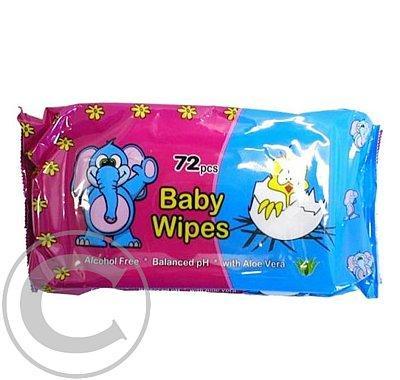 Ubrousky dětské vlhčené 72ks Baby Wipes Sloni ( Tulip )