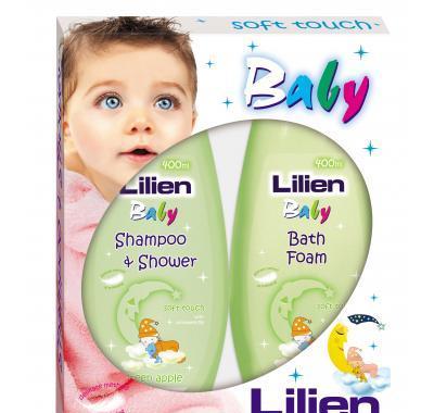 Vánoční kazeta Lilien Baby Green Apple šampon 400ml   pěna do koupele 400ml