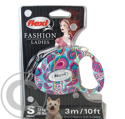 Vodítko FLEXI Fashion Ladies S 3m/12Kg Pásek Kašmír