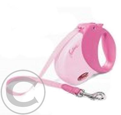 Vodítko FLEXI Funtime S 5m/15 kg Pásek Pink 1ks