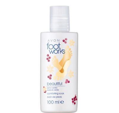 Zklidňující koupel na nohy s výtažky z červeného rybízu a vanilky Foot Works (Beautiful Berry Vanilla Comforting Soak) 100 ml